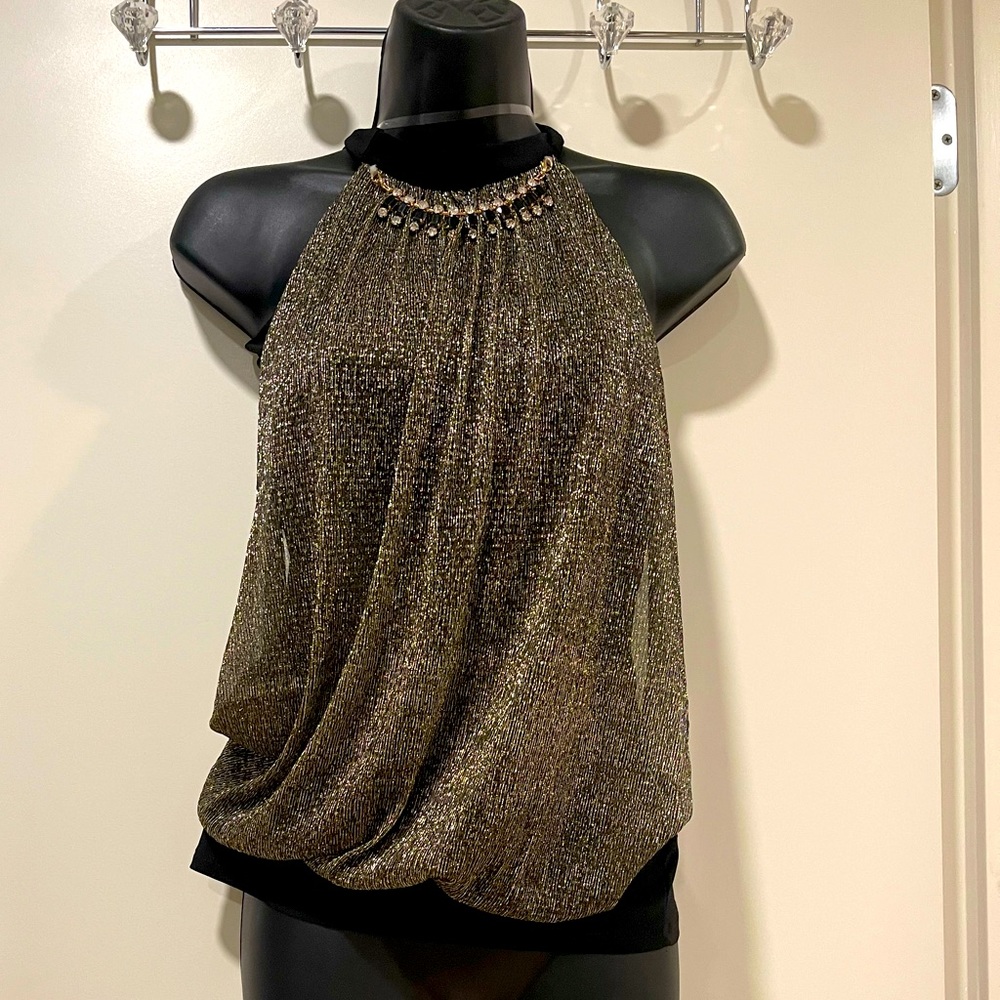 New black and gold top